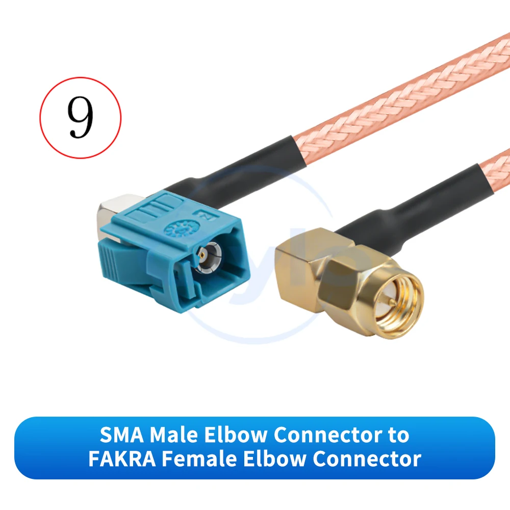 SMA auf FAKRA Stecker-Buchse-Adapterkabel RG142 Versilbertes Doppelt Abgeschirmtes HF-Kabel SMA auf FAKRA (1 Stück) – Detail 11