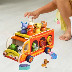 Image for Animal Shape Sorting Truck Toy Wood Toys with Anim 