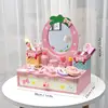 Girls Makeup Vanity Set Children Vanity Hair Salon Toy Simulation Makeup Table With Mirror Princess Makeup Pretend Toy For Girls 6