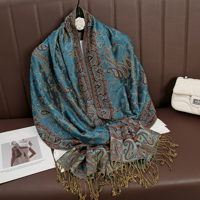 Écharpe Hijab Pashmina Longue Châle Musulman – Image 4