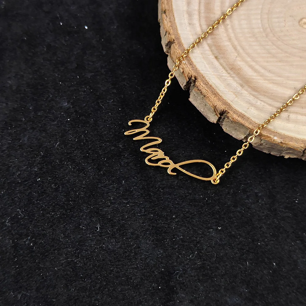 Women's Customized Name Necklace Stainless Steel Couple Necklaces Gold Silvery Rose Gold Color Personalized Custom Jewelry Gift