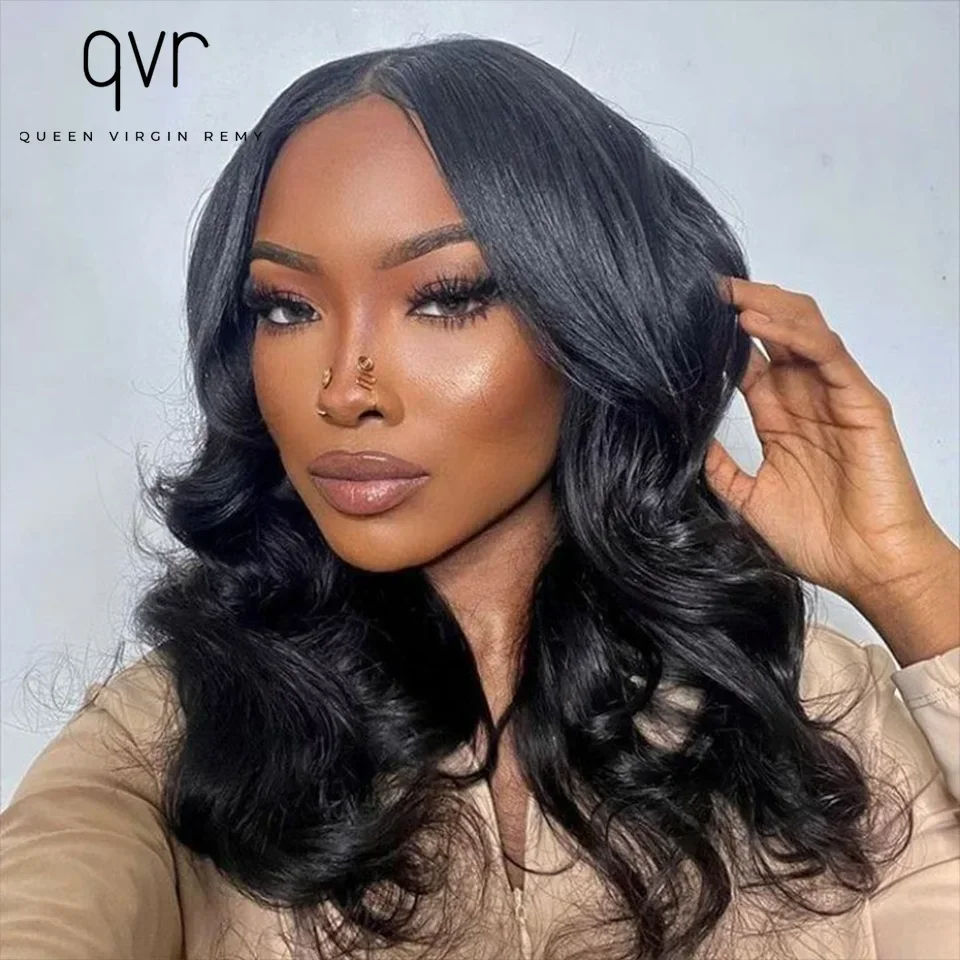 QVR 180D Body Wave Human Hair Wig qvr 13x6x1 Lace Frontal Body Wave Wigs Transparent Lace Brazilian Human Hair Pre Plucked Wigs human hair wigs