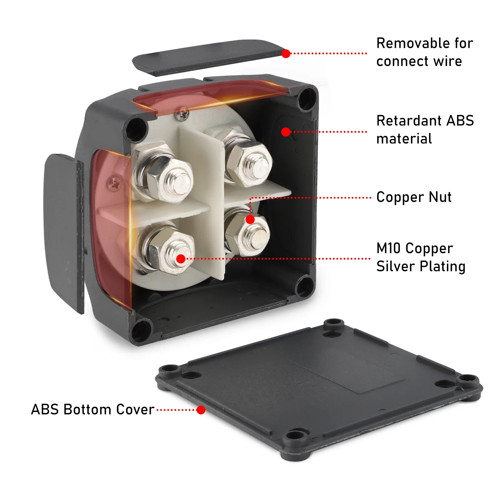 Interruttore Di Scollegamento Batteria Marina 500A – Switch A 4 Posizioni (OFF-1-2-1+2) Per Barche E Camper, Con Design 'Make Before Break'