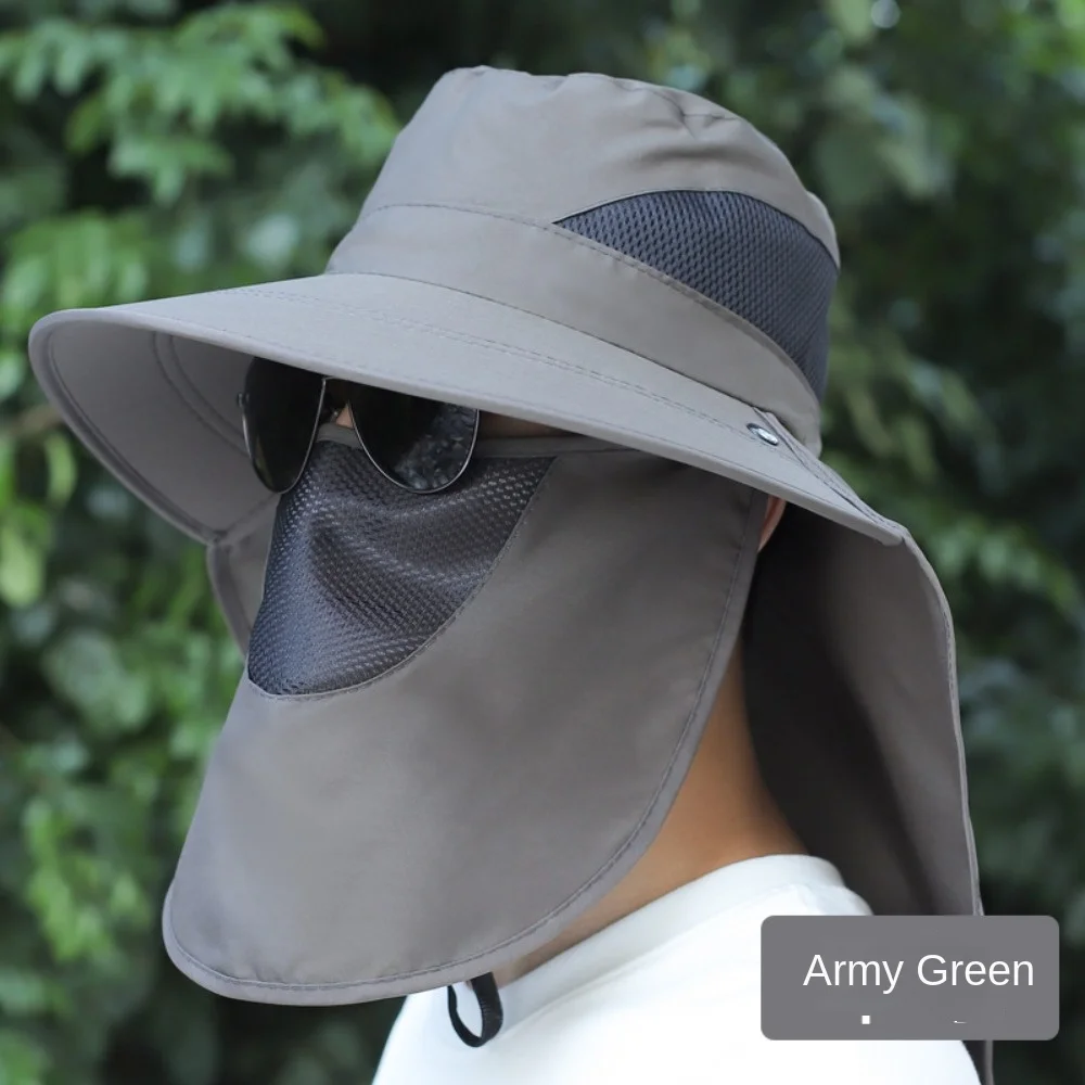 Wide Brim Sun Hat Sunscreen and Shading UV Protection Fisherman Hat Breathable Protect Neck Agricultural Work Gift