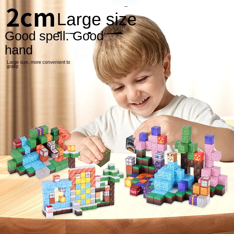 Magnetic Blocks Build Mine Magnet World Set for Boys Girls Age 3+ Sensory Construction Christmas Toys for Toddlers Gifts board game,board game toy