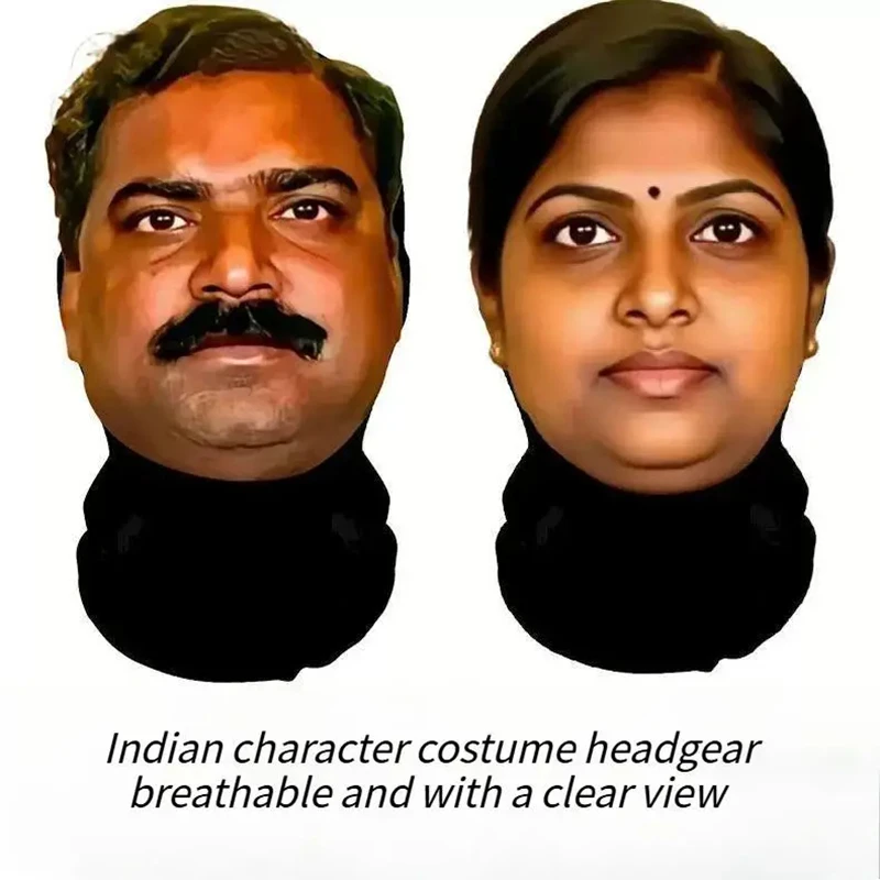 Neue Indische Party-Cosplay-Maske mit Parodie-Design, Neuartige Realistische Maske mit Gesichtsausdrücken, Party-Kopfbedeckung für Radtouren – Detail 1