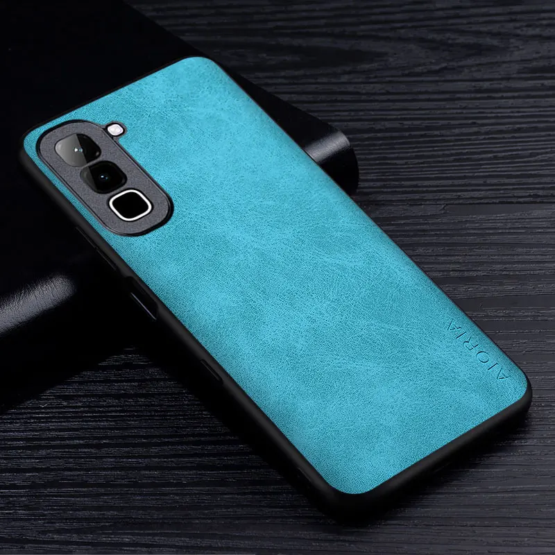 Premium PU Leather Scratch-Resistant Solid Color Phone Case