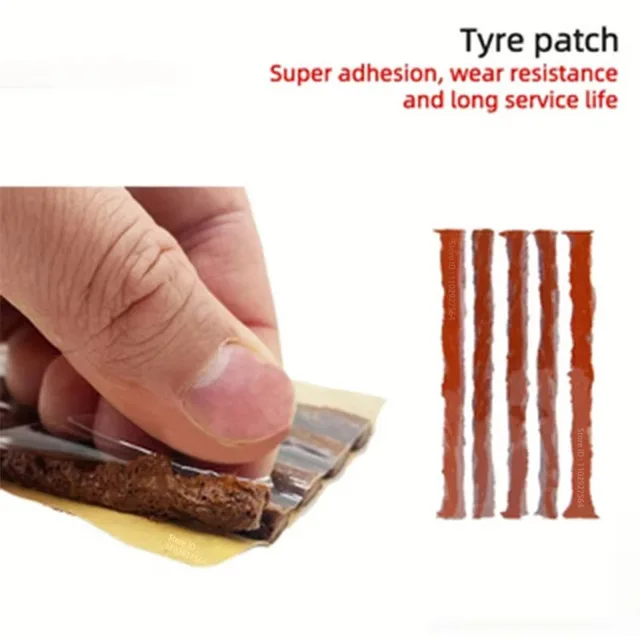 Car Tire Repair Tool Tire Repair Kit Studding Tool Set Auto Bike Tubeless Tire Tyre Puncture Plug Garage Tools with Rubber Strip 2
