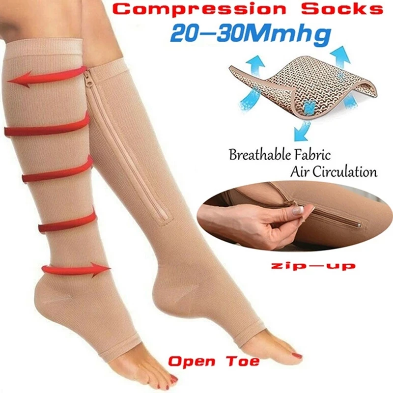 Burn Fat Zipper Compression Socks Women's Slim Sleeping Beauty Leg Prevent Varicose  Veins Socks Medias De Mujer - Price history & Review, AliExpress Seller -  faitolagijewelry Store