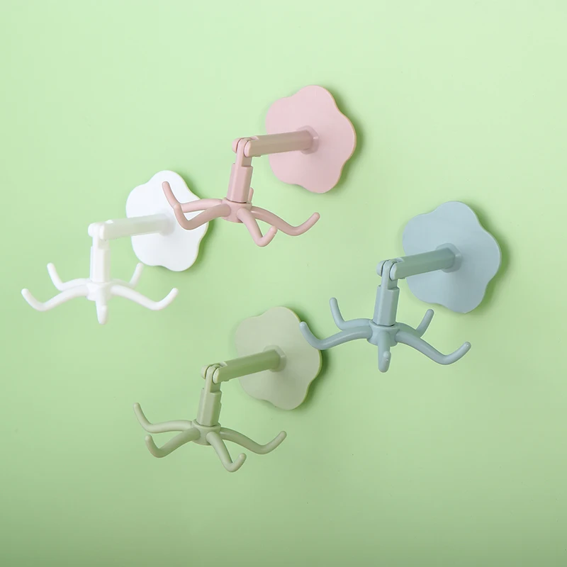 

Вешалка для кухонной утвари с 5 крючками вращающийся на 360 градусов кухонный крючок без перфорации полка для хранения посуды многоцелевой крючок