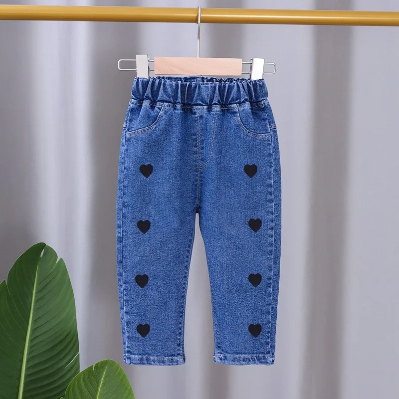 New Girls Spring Autumn One Piece Jeans Loose Soft Cartoon Sweet Lovely Fashion All-match Outdoor