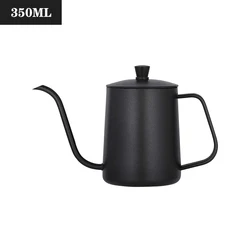 Premium Gooseneck Stainless Steel Drip Kettle with Non-Stick Coating (Black 350ml)
