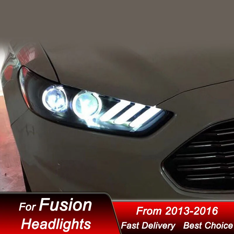 Car styling Headlights For Ford Fusion Mondeo 2013-2016 Mustang style full LED Headlamp Assembly Projector Lens Accessories Kit - Image 6
