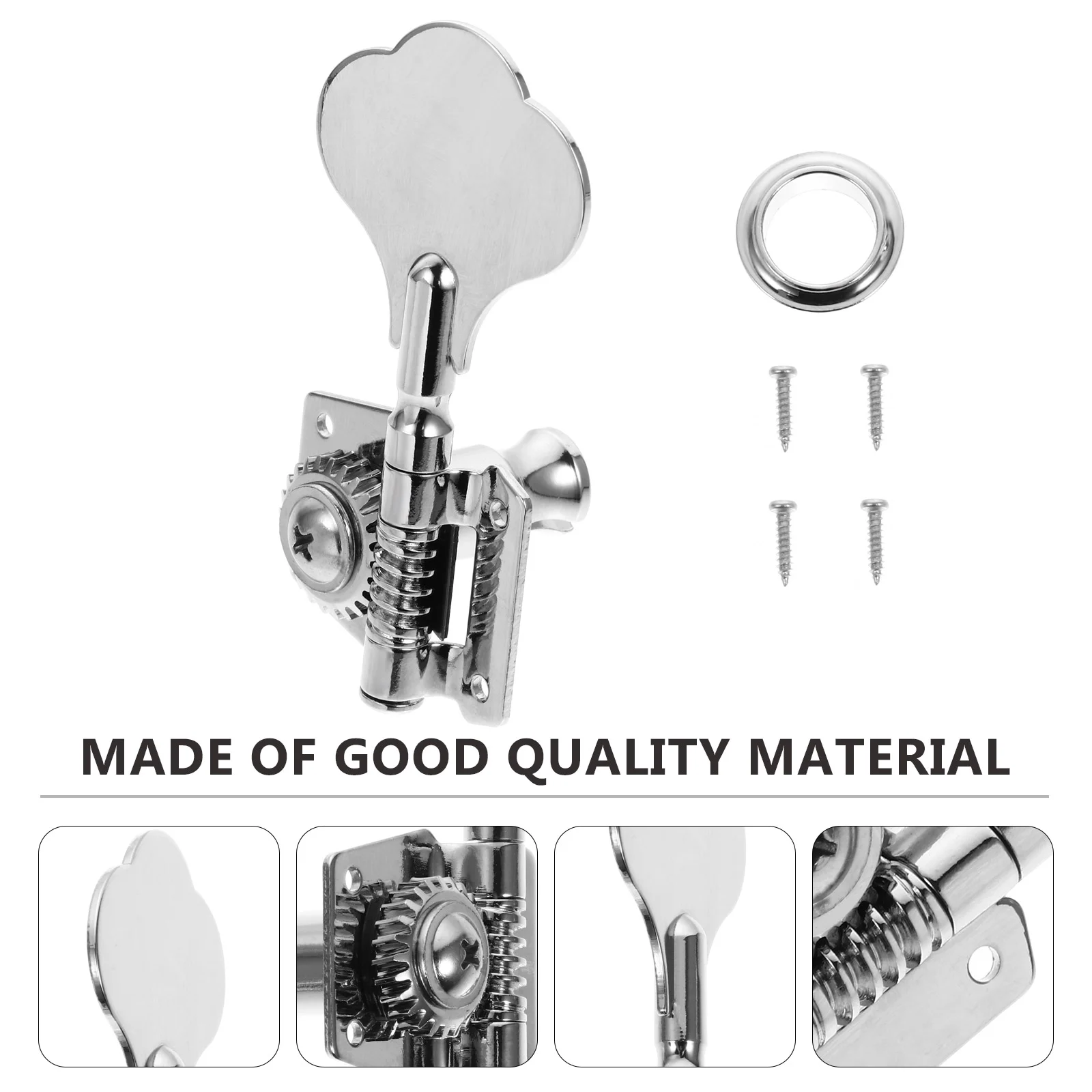 

1 Pair of Guitar Tuning Pegs Machine Knobs Tuners Tuning Keys for Electric Bass Guitar Silver Left
