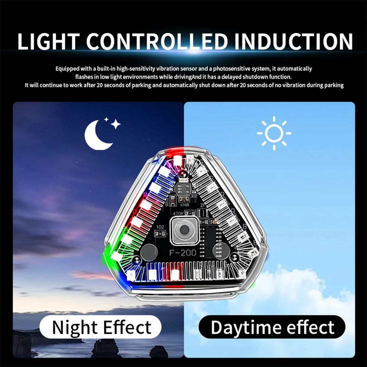 NYF LED Car Light High Brightness Solar-Powered