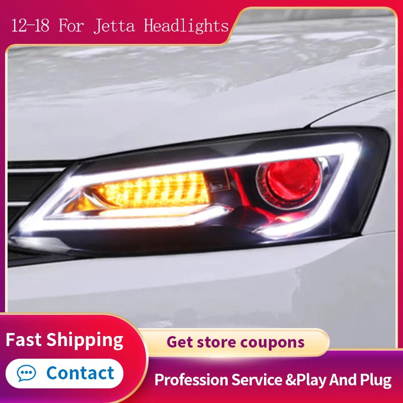 

Accessories For Jetta Sagitar 2012-2018 LED Auto Headlight Assembly Upgrade Passat B8 Design Bicofal Lens Signal Lamp Car Styli