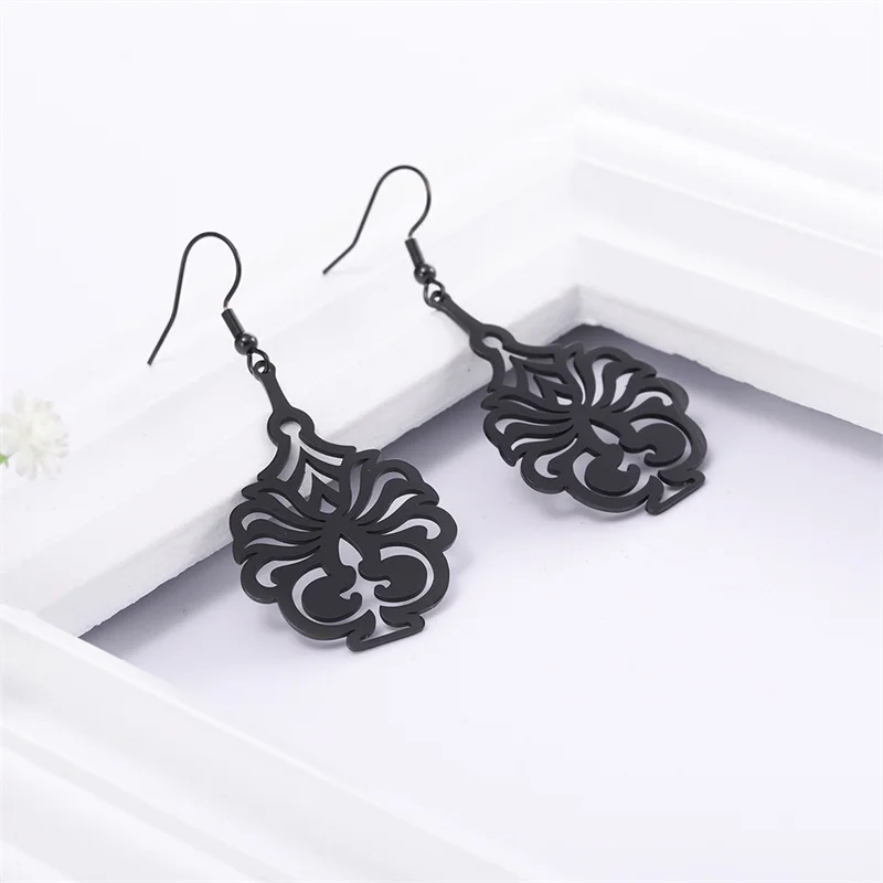 Vintage Edelstahl Ohrringe für Frauen Filigrane Tropfen Streifen Hängende Ohrringe Böhmen Schmuck Hochzeit Party Geschenke Großhandel – Detail 37