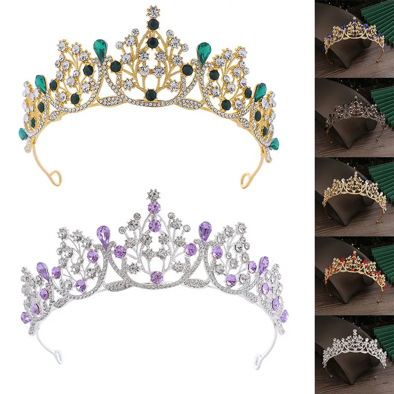 Princess Crown for Girls Handmade Rhinestone Tiara Headband For Birthday Wedding Party Accessories Jewelry Gifts