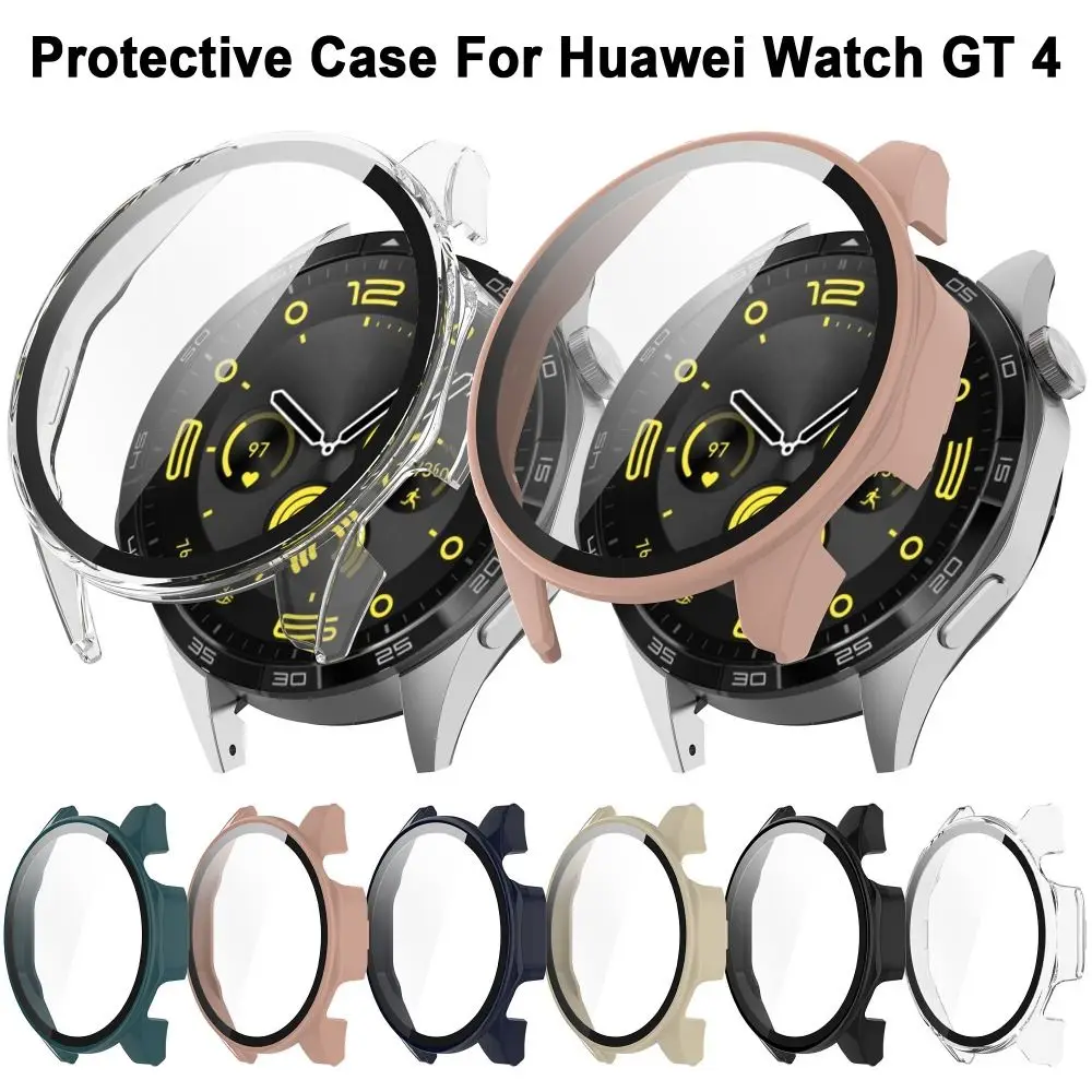 

Full PC Protective Case For Huawei Watch GT 4 41/46mm Screen Protector Case Cover + Tempered Glass Film Clear Watch Accessories