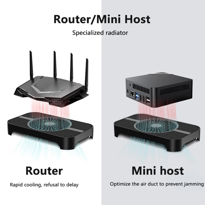 5V USB 박스 무선 라우터 냉각 쿨러, 선풍기 29cm PC 노트북 컴퓨터 냉각 라우터 냉각 베이스, 선풍기 브래킷 랙 선풍기 방열판