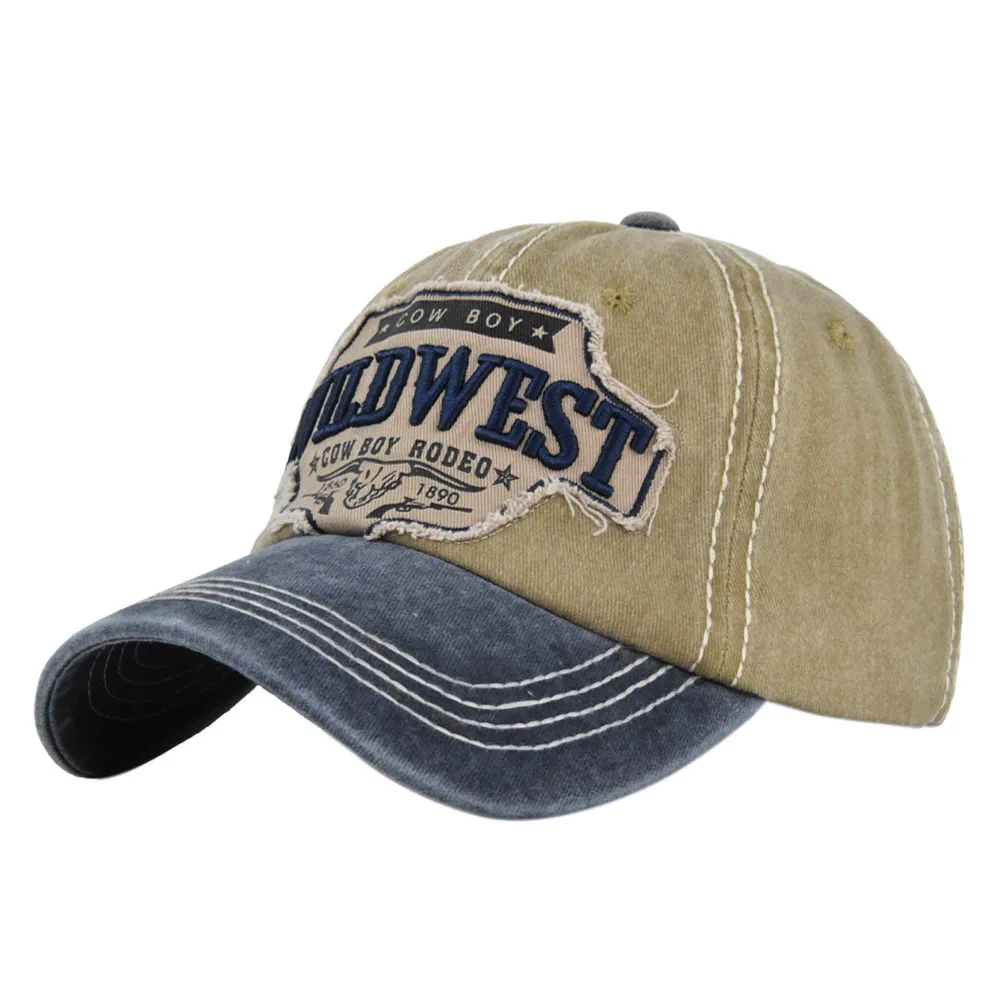 Amazon Vintage WILDWEST Embroidered baseball Cap Western embroidered cap washed to make old visor 5