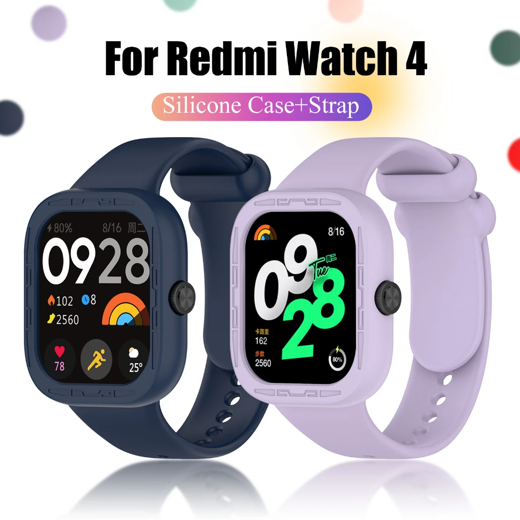 

Casing Cover for Xiaomi Redmi Watch 4 Strap Rubber Smart Watch4 Silicone Strap Bracelet Bumper Shell accessory