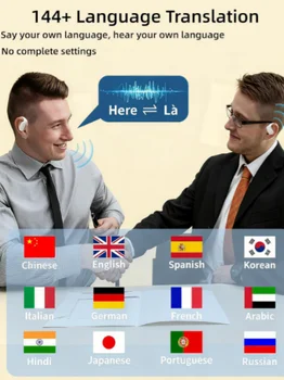 AI Translator Earbuds Real Time - 144 Languages Translating Devices English Spanish Translation Headphone 2 Way Voice Translator Live Talkbuds Wireless Bluetooth Ear Pieces for iPhone Android 4