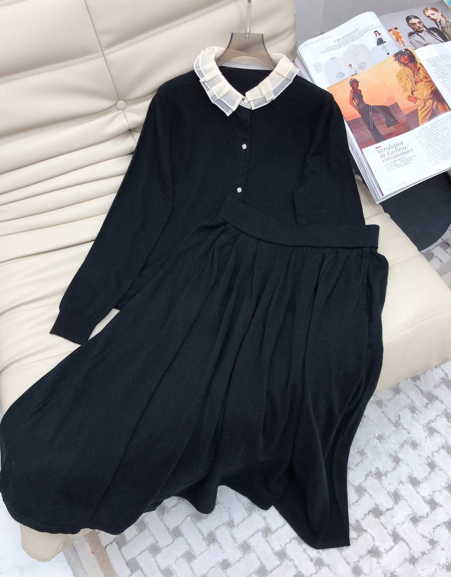 

2023 Spring/Summer Fashion New Women's Clothing round Neck Sweater High Waist Skirt 0822
