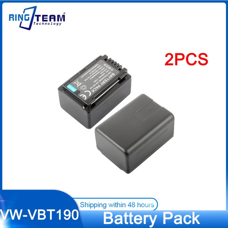 

2PCS 1950mAH VW-VBT190 VW VBT190 Li-ion Battery for Panasonic VW-VBT380 VW VBT380 HC-V110 V130 V160 V180 V201 V210 V230 V250