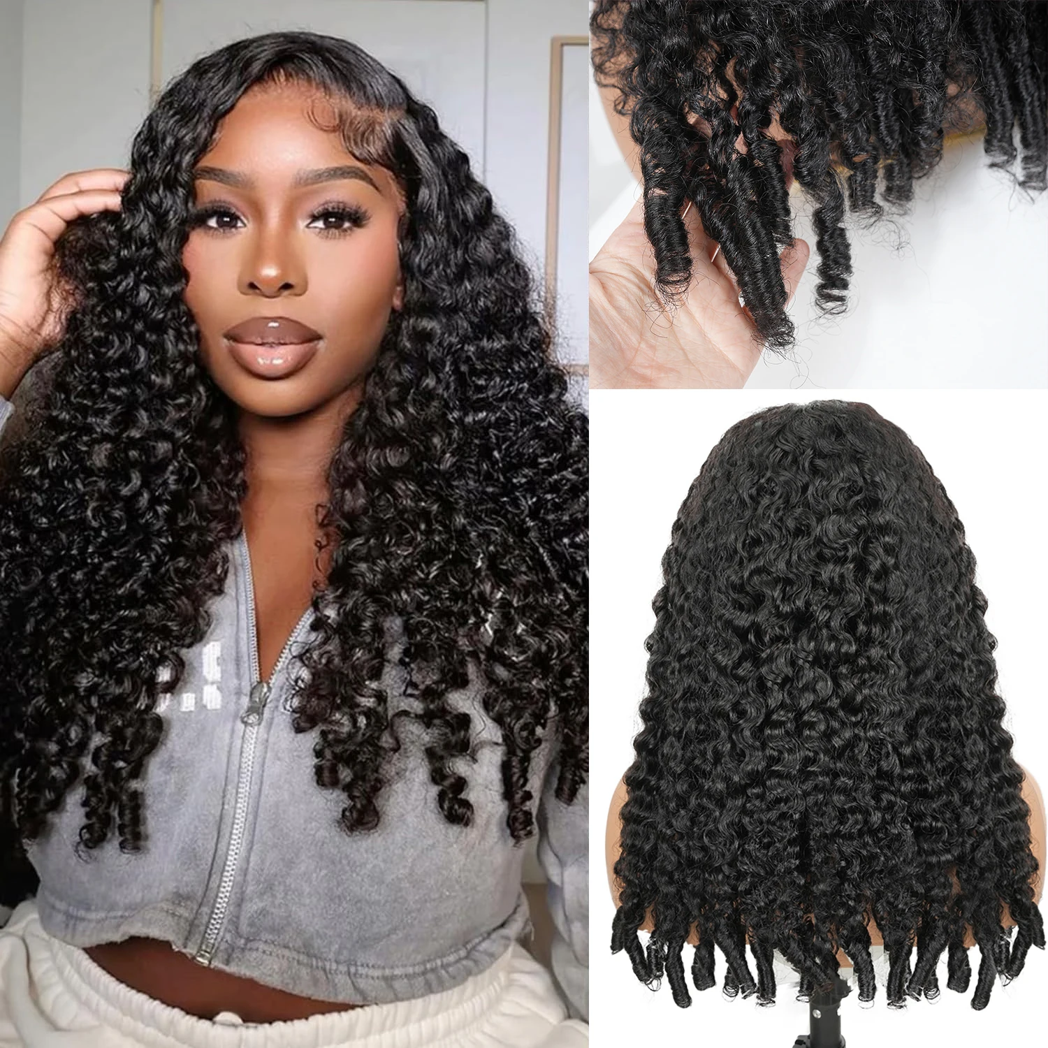 220% 30 Inch Burmese Curly 7x6 Transparent Lace Vietnamese Raw Hair Human Hair Wigs Bouncy Curly Deep Curly Lace Frontal Wig