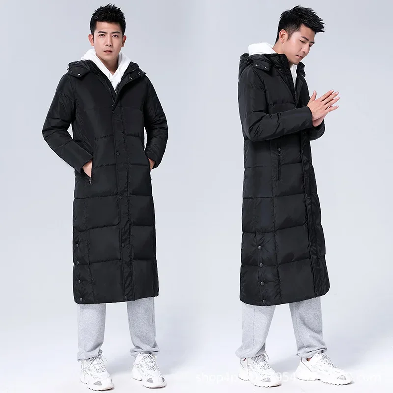 Winter Long To Ankle White Duck Down Jacket for Men and Women 2023 Thickened Warm Down Jackets Black Hooded Coat Пуховик Мужской