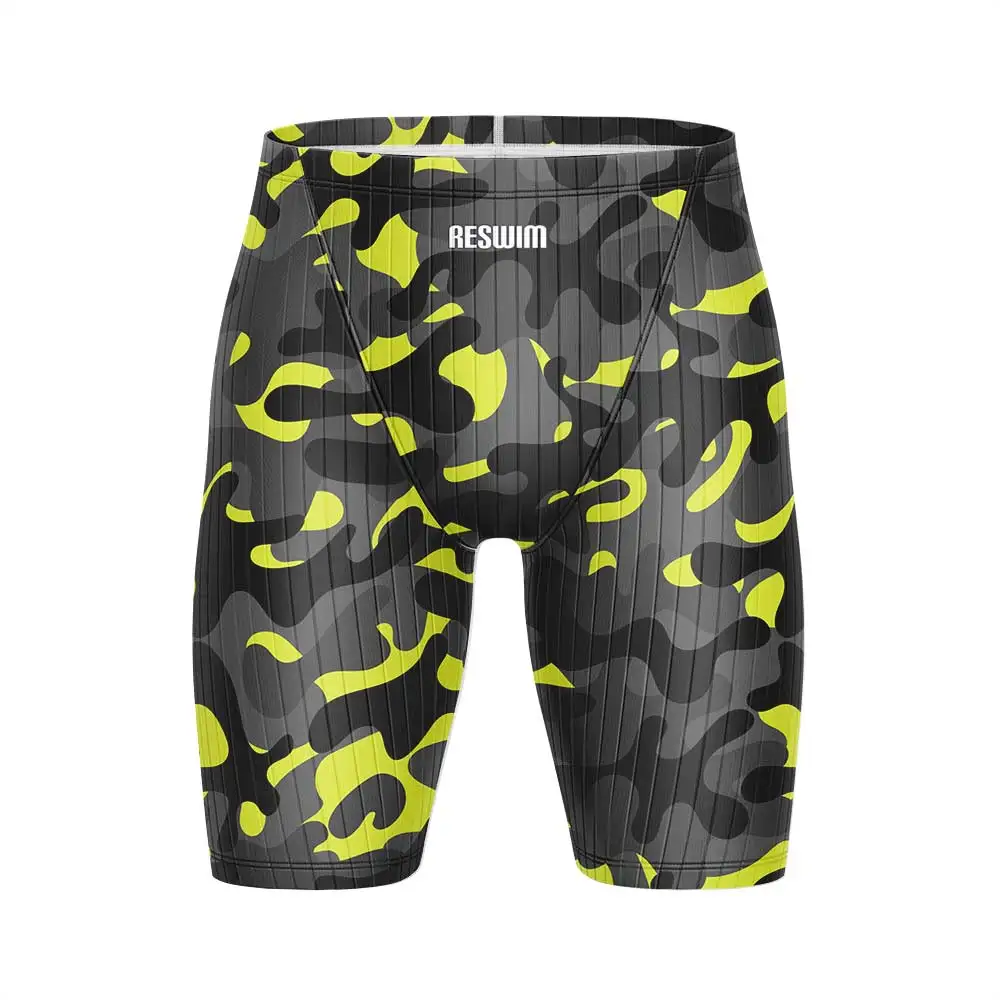 Summer Men's Jammer Swimsuit Training Swim Shorts Trunks Beach Tights Swimming Pants Quick Dry Contest Running Surf Swimwear