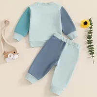 RUEWEY Toddler Boys Pant Sets Spring Autumn Clothes Letter Contrast Color Long Sleeve Sweatshirts and Long Pants Baby Clothing 4