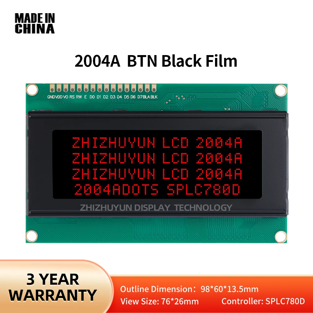 Factory-Direct-Supply-BTN-Black-Film-Red-Font-2004A-LCD-Screen ...