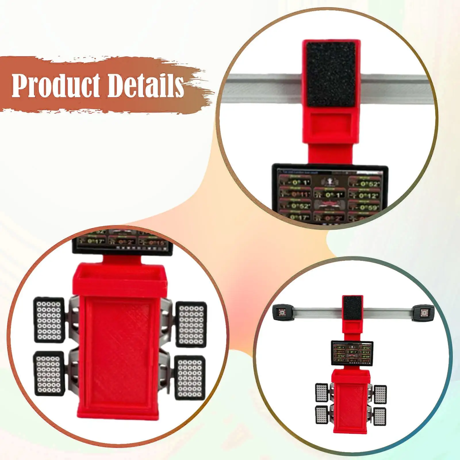 1/18 차고 도구 설치 장식, 시뮬레이션 작업대 정비사 미니어처 자동차 차고 수리 도구, 정비소 액세서리, 빨간색