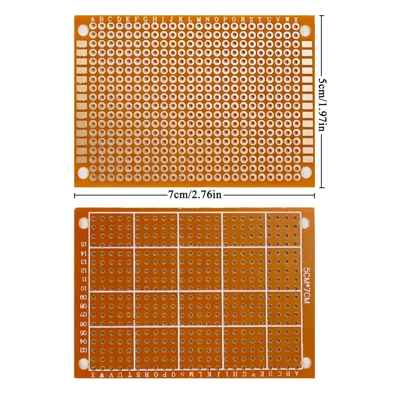 5/10PCS 5x7CM 5*7CM PCB 브레드보드 프로토보드 단면 범용 인쇄 회로 기판 1.2MM 두께 DIY 세트 노란색