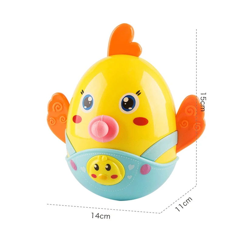 

Tumbler Chick Amphibious Teether Toy with Built-in Bell Baby Rattle Multifunction Toddlers Toy Baby Toddlers Funny Interesting