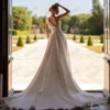 Graceful Wedding Dresses Satin A-Line Bridal Gowns V-Neck High Split Robes For Formal Party Pretty Vestidos De Novia Customized 2