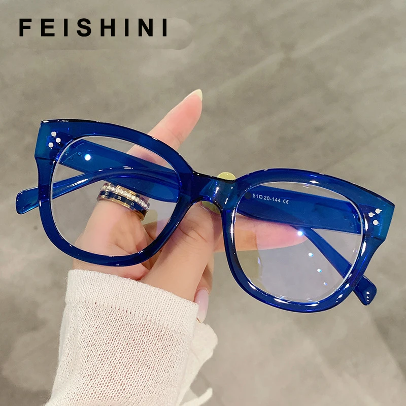 

Feishini 2022 New European Version Of Elastic Black Paint Reading Glasses Ladies Diopter Presbyopic Eyeglasses Women Square