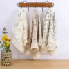 New Baby Cotton Muslin Tassels Swaddle Soft Newborn Wrap Receiving Blanket Sleeping Blanket Diapers Baby Bath Towel 100x120cm 1