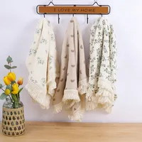 New Baby Cotton Muslin Tassels Swaddle Soft Newborn Wrap Receiving Blanket Sleeping Blanket Diapers Baby Bath Towel 100x120cm 1