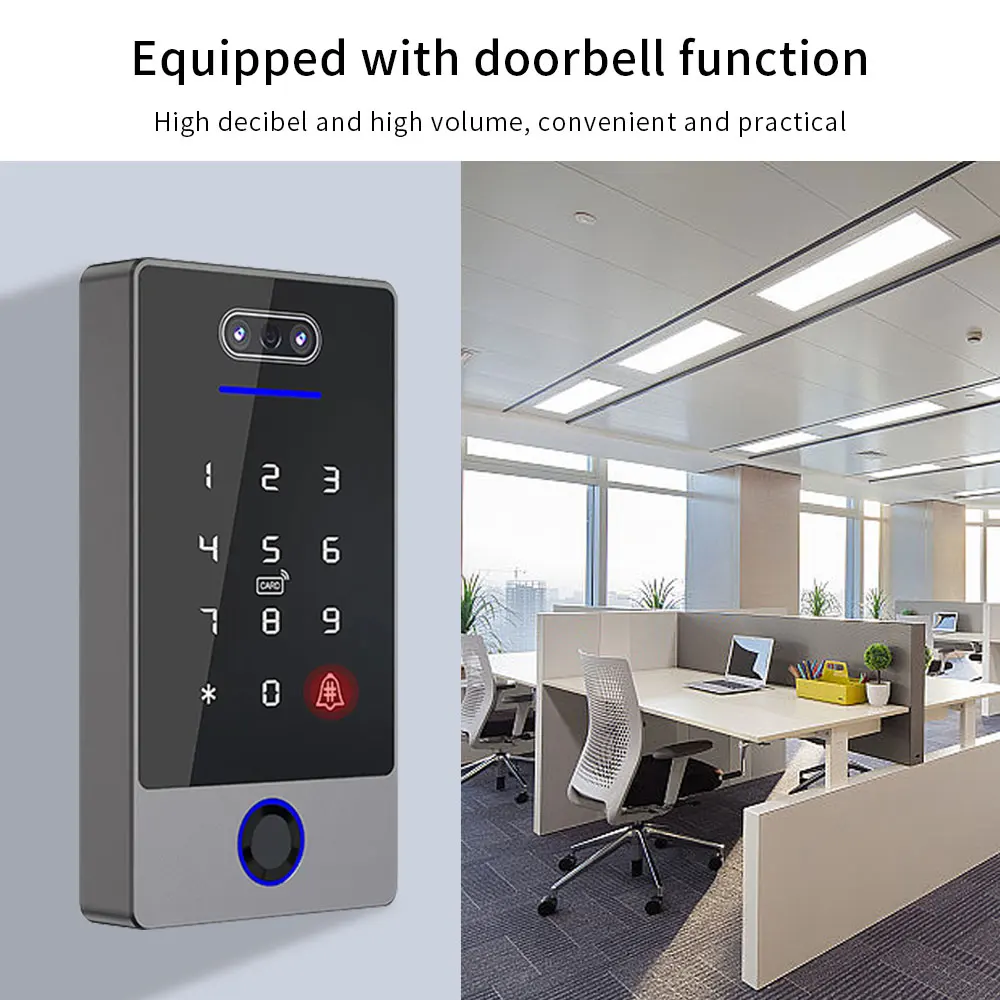 Bluetooth or Wifi Fingerprint Face Recognition Access Control Facial Door Lock Face Attendance Machine Free Software TTLOCK App