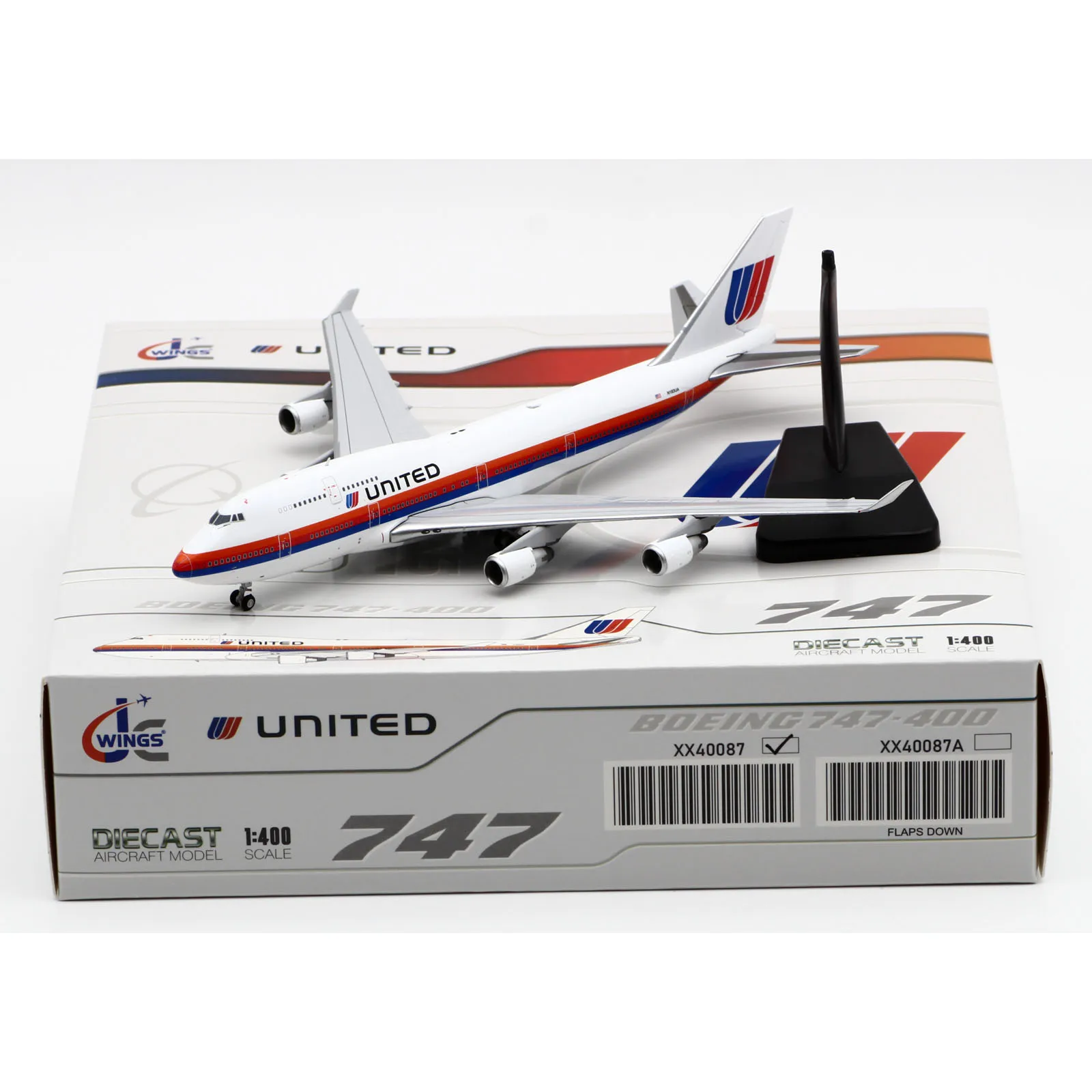 

XX40087 Alloy Collectible Plane Gift JC Wings 1:400 United Airlines Boeing B747-400 Diecast Aircraft Jet Model N183UA With Stand