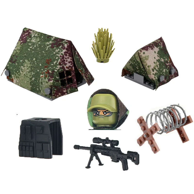 Soldiers Special Forces Figures Camp Tent Building Blocks Military