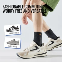 MiiOW 100% pur coton chaussettes hommes antibactérien Anti odeur équipage chaussettes robe d'affaires longue chaussette couleur unie respirant Sport chaussette 3