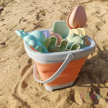 11-Piece Sand Toy Set Includes Foldable Sand Bucket Shovel and Sand Rake Toy Children's Beach Sand Playing Tool Set for Toddlers 1