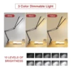 NEWACALOX EU/US 12V Reading Desk Lamp with 160Pcs LED Lights 24W Indoor Light Table Clamp Folding Light for Office/Study/Working 2