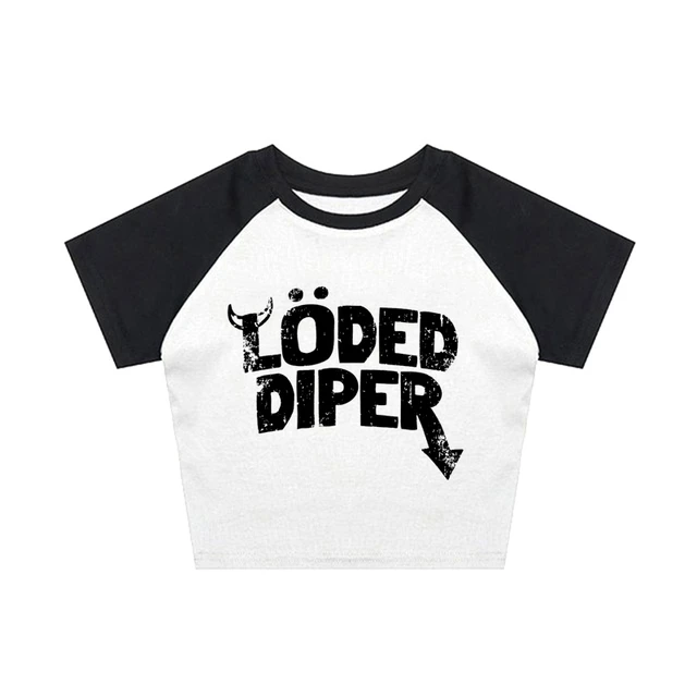 Aesthetic Summer Baby Tee Streetwear Gothic Harajuku Loded Diper Letter  Graphic Emo T-shirt Vintage Crop Top Women Y2k Clothes - T-shirts -  AliExpress