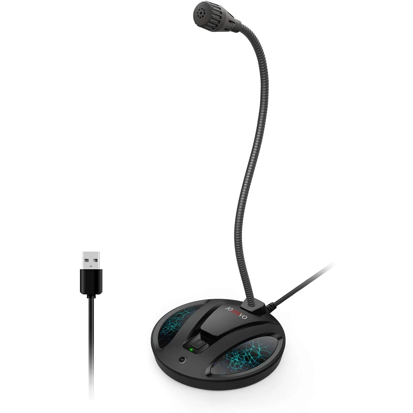 Omnidirectional USB Microphone with Gooseneck Flexibility, Mute Control & LED Indicator, Noise-Canceling, Easy Plug & Play Setup