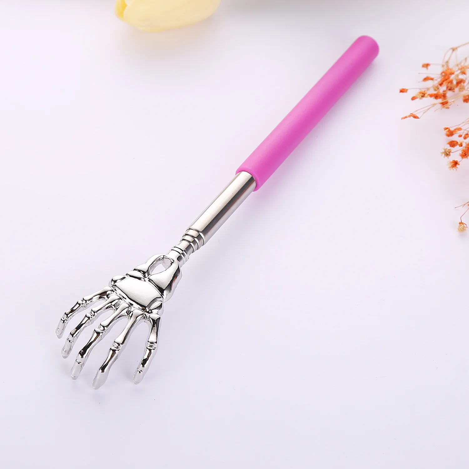 Portable Telescopic Back Scratcher Stainless Steel Extendable 8.3-22.8" with Comfort Grip Handle Happy Health Products